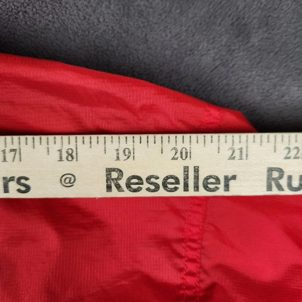 The North Face Rain Jacket‎ Mens Medium Red Full Zip Hooded Windbreaker Packable